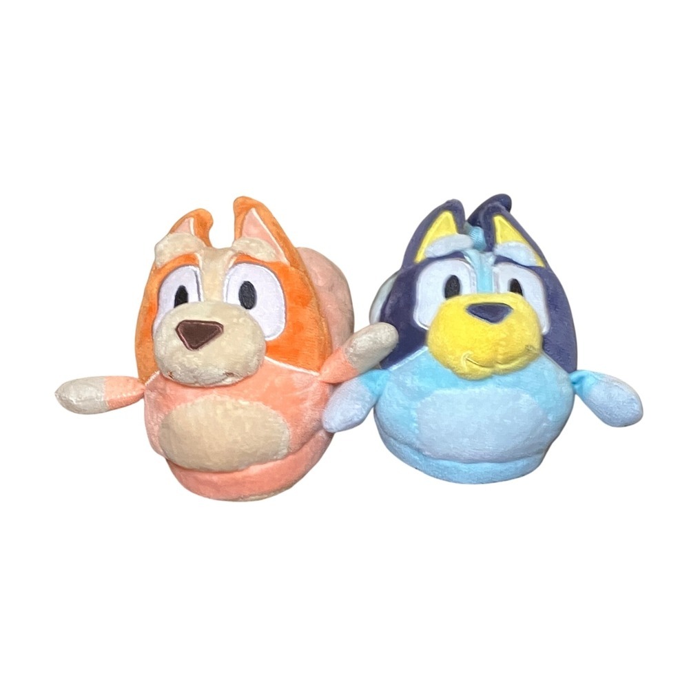 Bluey Bingo Plush Slippers Kids Size 7/8 Blue Orange Character House Shoes 3D